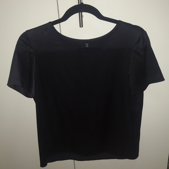 Theory Navy Silky Tee - Picture 1 of 3